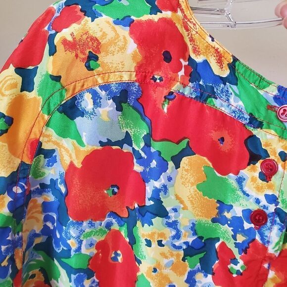 OSCAR DE LA RENTA Expression Women's 100%‎ Silk Top Floral Print - Picture 4 of 6